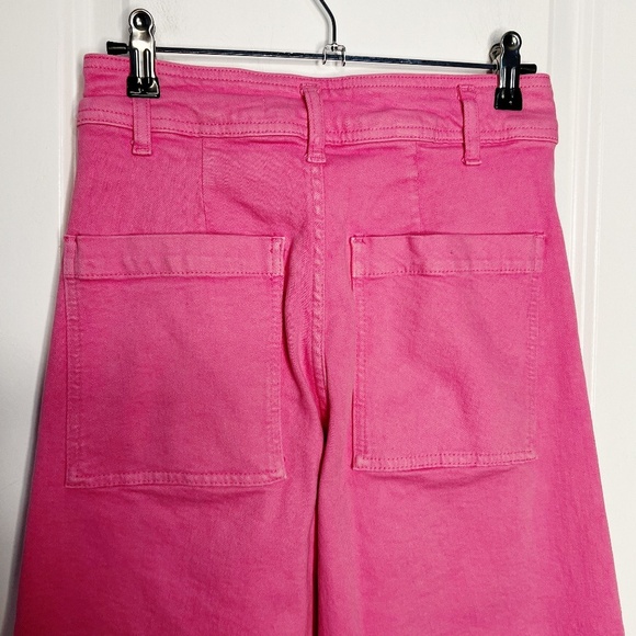 Zara Pink Marine Jeans Size 4 High Waisted Wide Leg - Picture 4 of 8